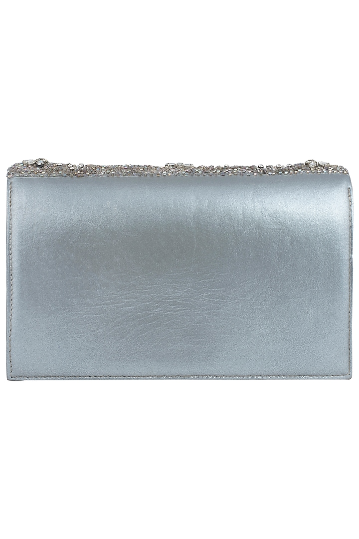 Silver floral clutch available only at Pernia's Pop Up Shop.