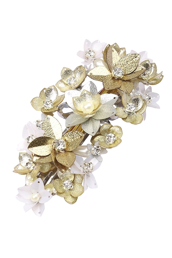 Gold and Silver Sequins and Crystal Embellished Hairclip by Studio Accessories