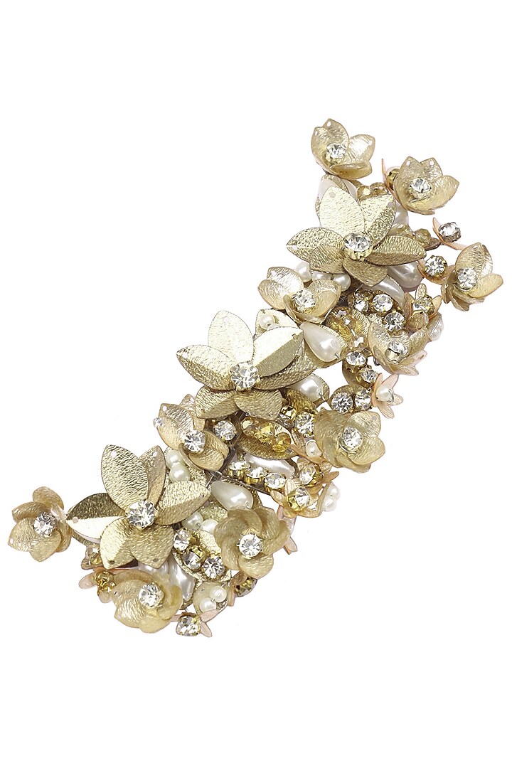 Gold Sequins and Crystal Embellished Hairclip by Studio Accessories
