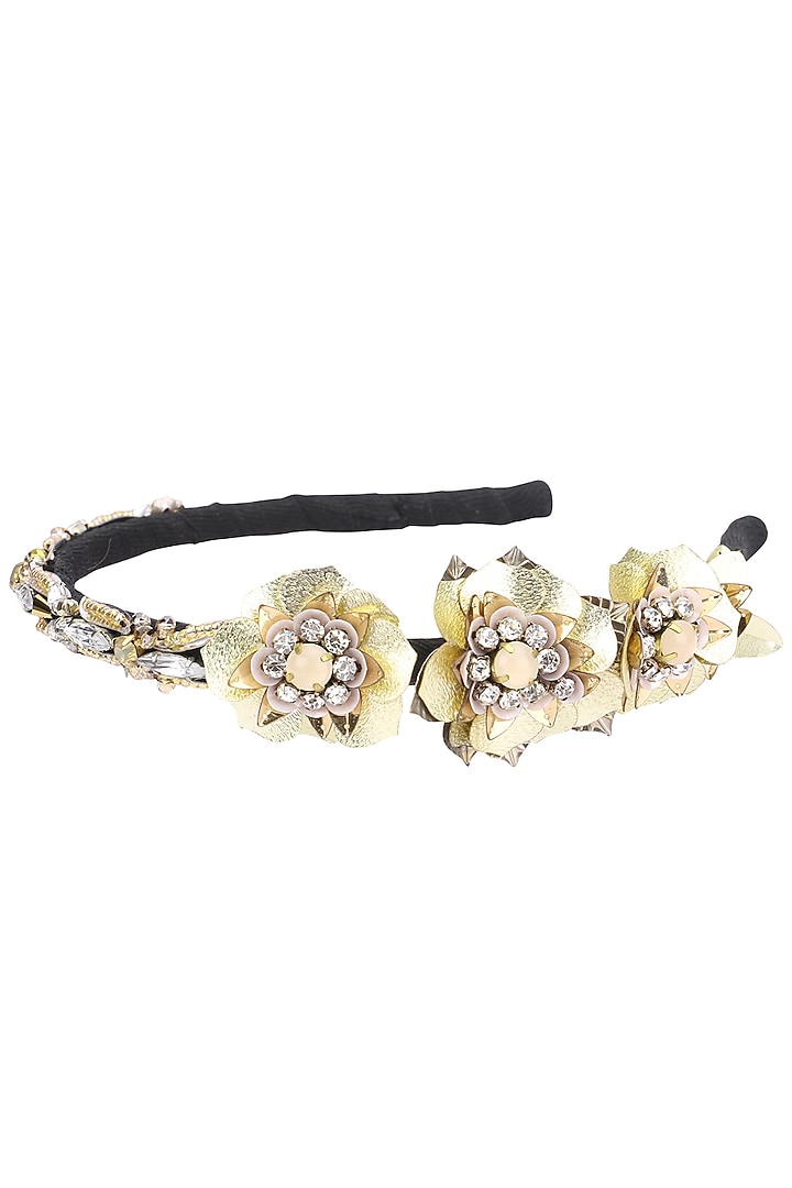Studio Accessories presents Gold sequins and crystal embellished hairband available only at Pernia's Pop Up Shop.