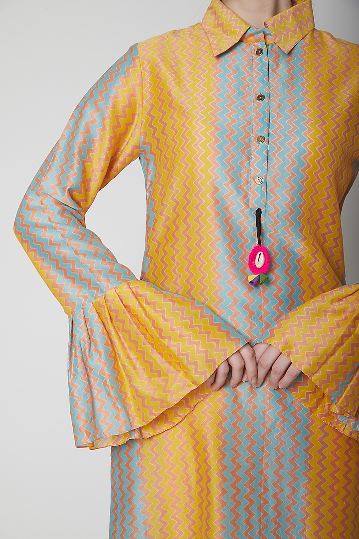 Yellow Chanderi Cotton Kurta by Anupamaa Dayal at Pernia's Pop Up Shop