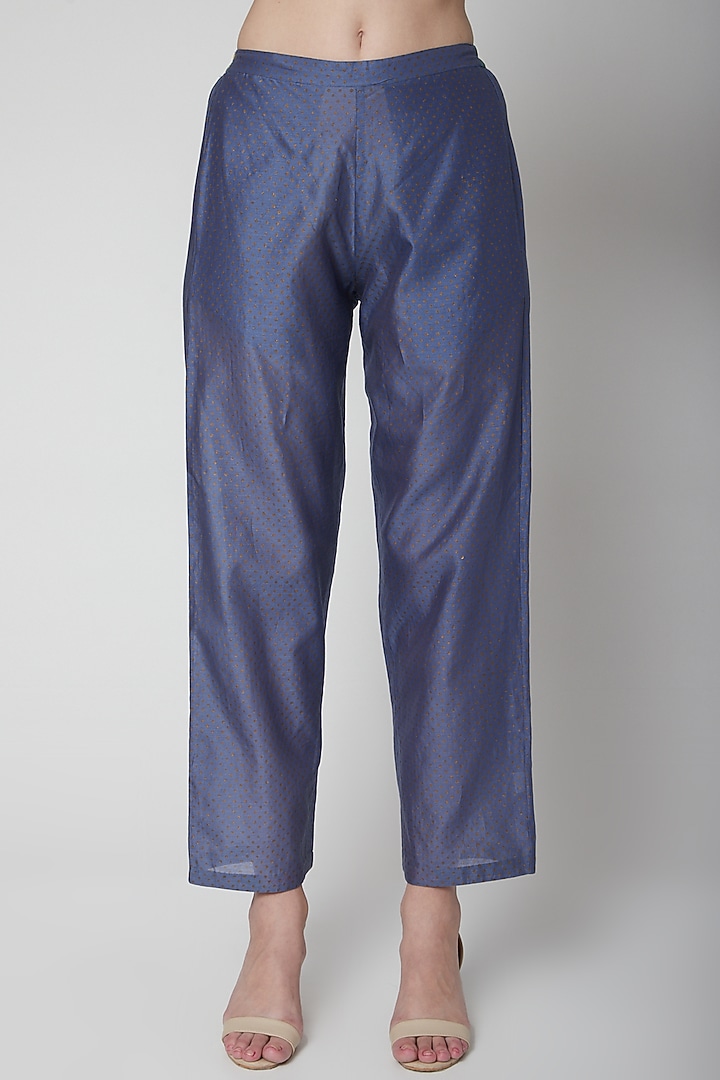 Blue Chanderi Cotton Kurta by Anupamaa Dayal at Pernia's Pop Up Shop
