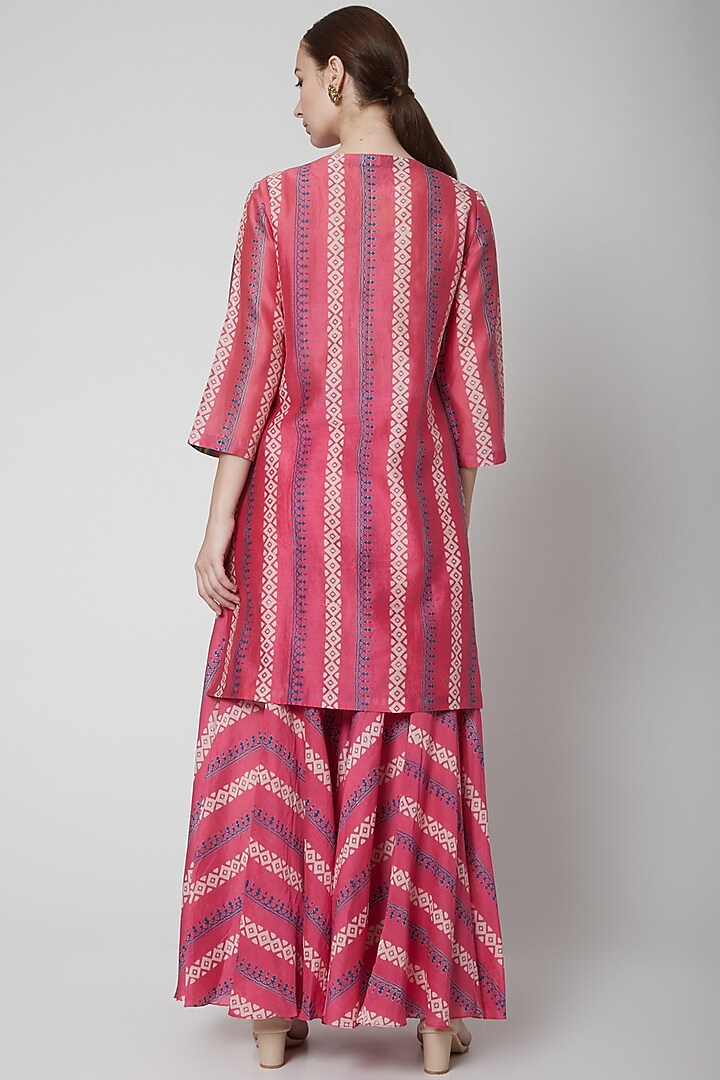 Pink Kurta With Party Wear Sharara Pants by Anupamaa Dayal at Pernia's Pop Up Shop
