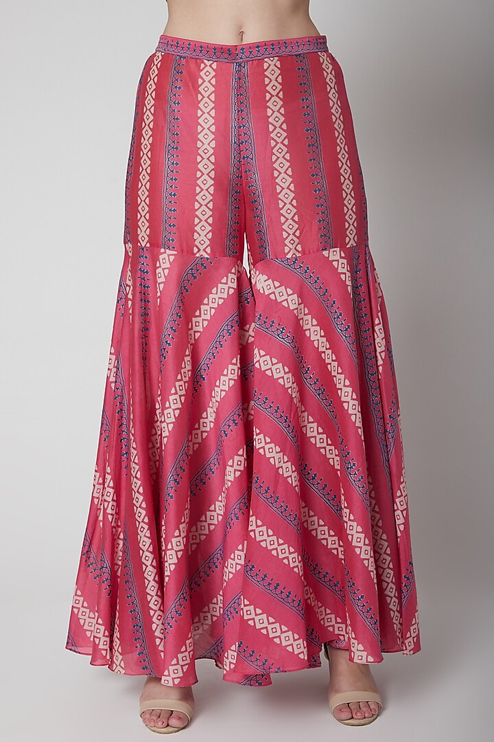 Pink Kurta With Party Wear Sharara Pants by Anupamaa Dayal at Pernia's Pop Up Shop