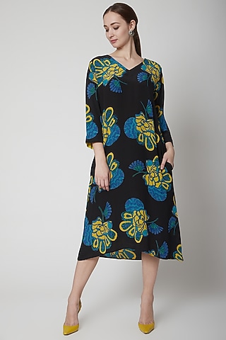 Black Crepe Silk Dress by Anupamaa Dayal