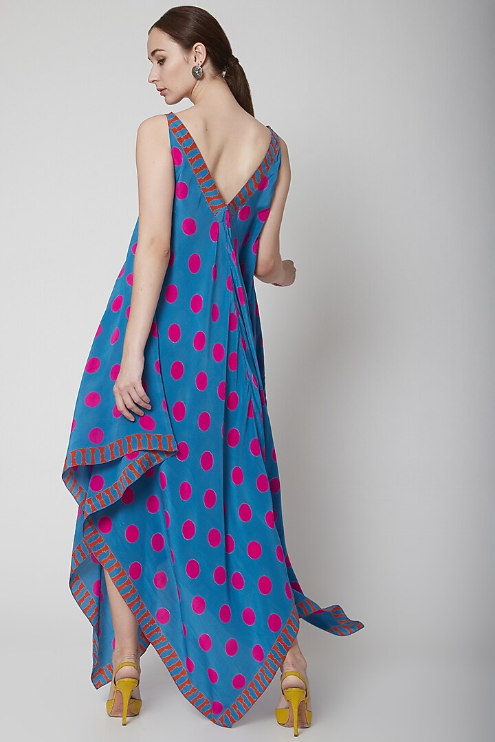 Blue Crepe Silk Scarf Summer Dress by Anupamaa Dayal at Pernia's Pop Up Shop