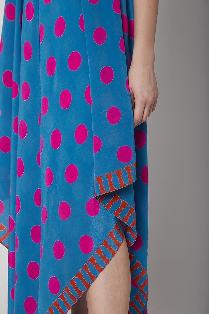 Blue Crepe Silk Scarf Summer Dress by Anupamaa Dayal at Pernia's Pop Up Shop