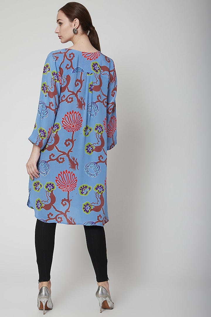 Sky Blue Crepe Silk Tunic by Anupamaa Dayal at Pernia's Pop Up Shop