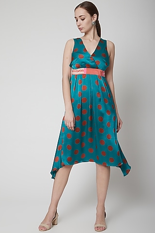 Green Suzoko Satin Silk Dress by Anupamaa Dayal
