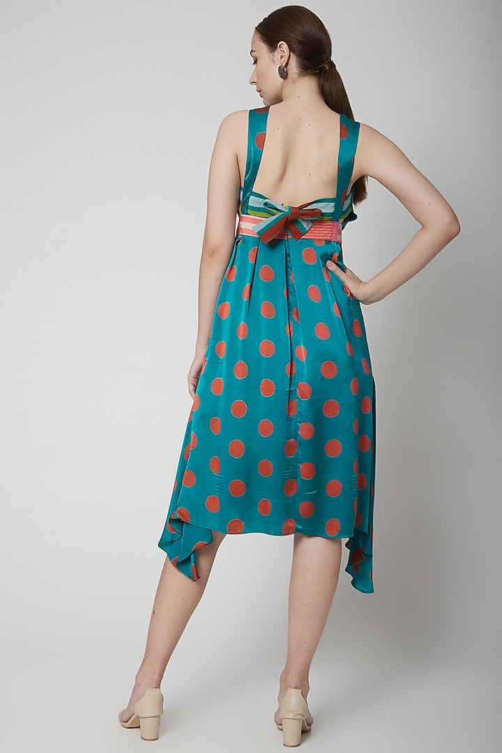 Green Suzoko Satin Silk Summer Dress by Anupamaa Dayal at Pernia's Pop Up Shop