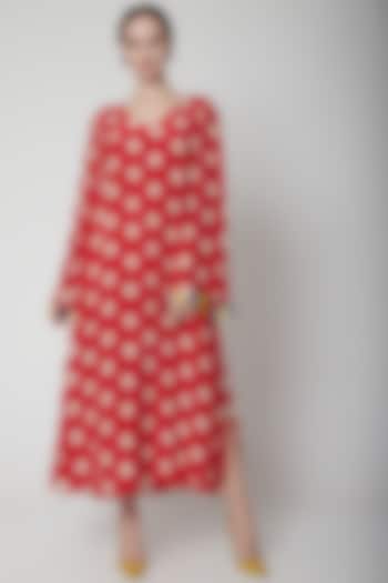Red Dress With Polka Dots by Anupamaa Dayal