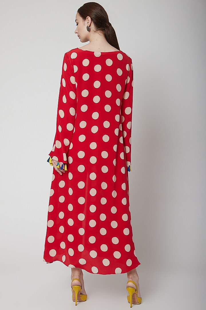 Red Summer Dress With Polka Dots by Anupamaa Dayal at Pernia's Pop Up Shop