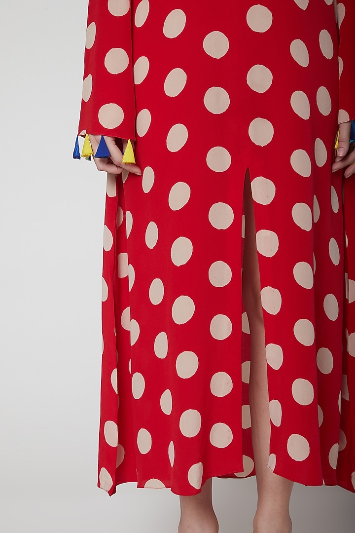 Red Summer Dress With Polka Dots by Anupamaa Dayal at Pernia's Pop Up Shop