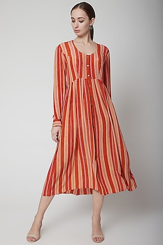 Orange Kapila Dress by Anupamaa Dayal