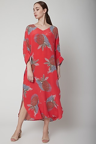 Salmon Pink Crepe Silk Dress by Anupamaa Dayal