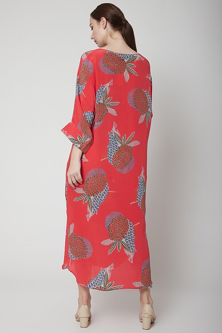 Salmon Pink Crepe Silk Summer Dress by Anupamaa Dayal at Pernia's Pop Up Shop