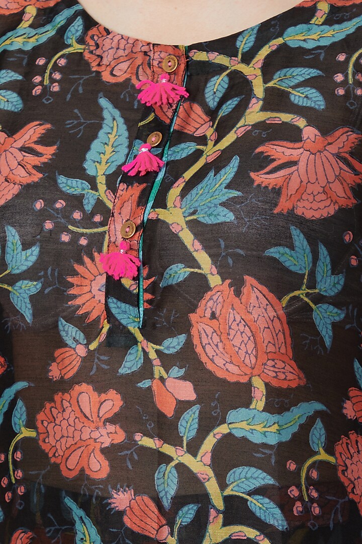 Black Printed Party Wear Sharara Set by Anupamaa Dayal at Pernia's Pop Up Shop