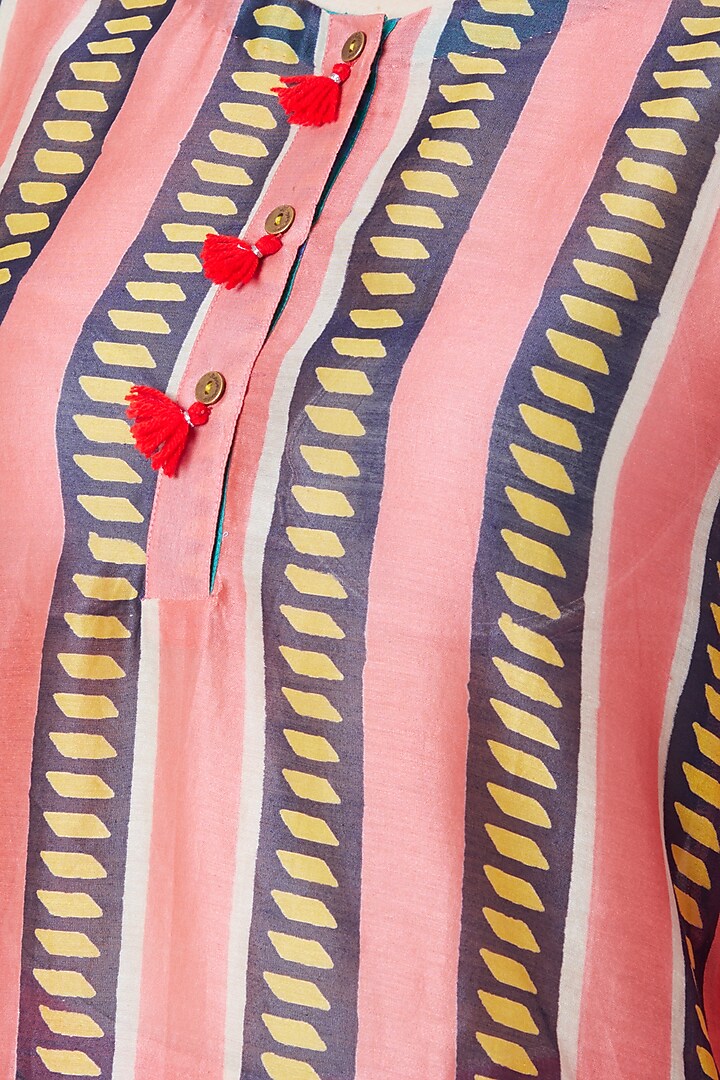 Peach Printed Party Wear Sharara Set by Anupamaa Dayal at Pernia's Pop Up Shop