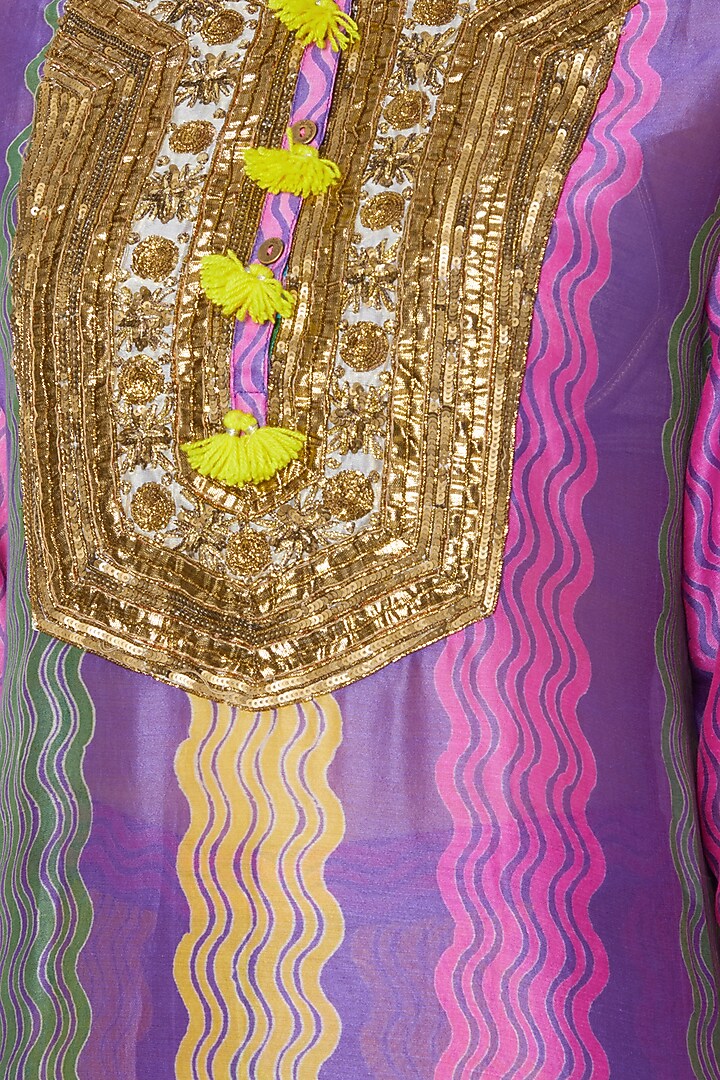 Purple Printed & Embroidered Party Wear Sharara Set by Anupamaa Dayal at Pernia's Pop Up Shop