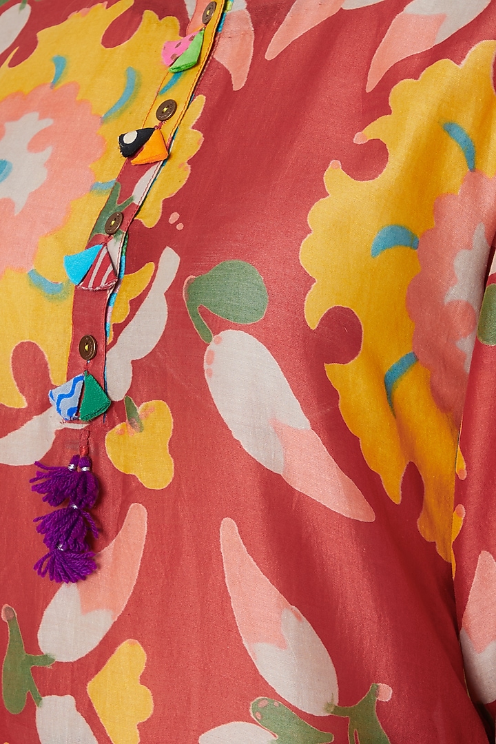 Red Printed Party Wear Sharara Set by Anupamaa Dayal at Pernia's Pop Up Shop