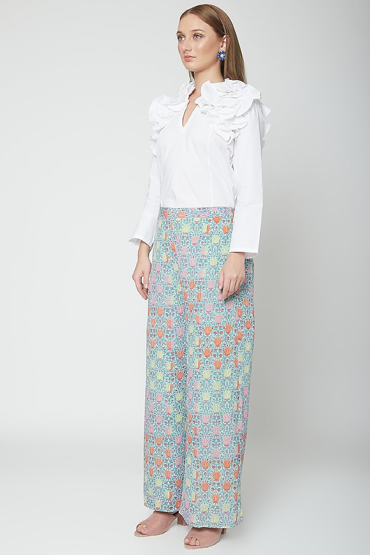 Multi Colored Printed Palazzo Pants by Anupamaa Dayal at Pernia's Pop Up Shop