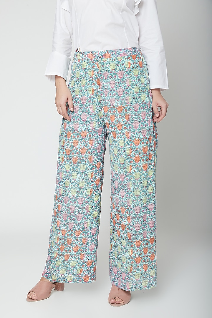 Multi Colored Printed Palazzo Pants by Anupamaa Dayal at Pernia's Pop Up Shop