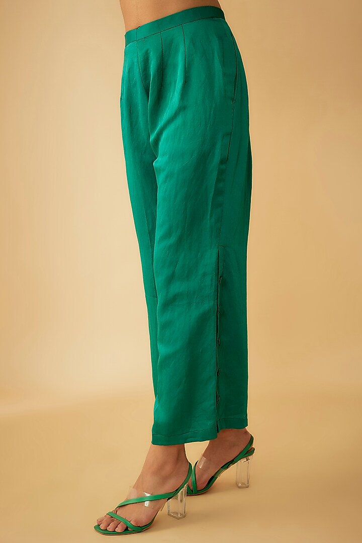 Green Organza Cutdana Embroidered Co-Ord Set by 1999AD By Amita & Deepak at Pernia's Pop Up Shop