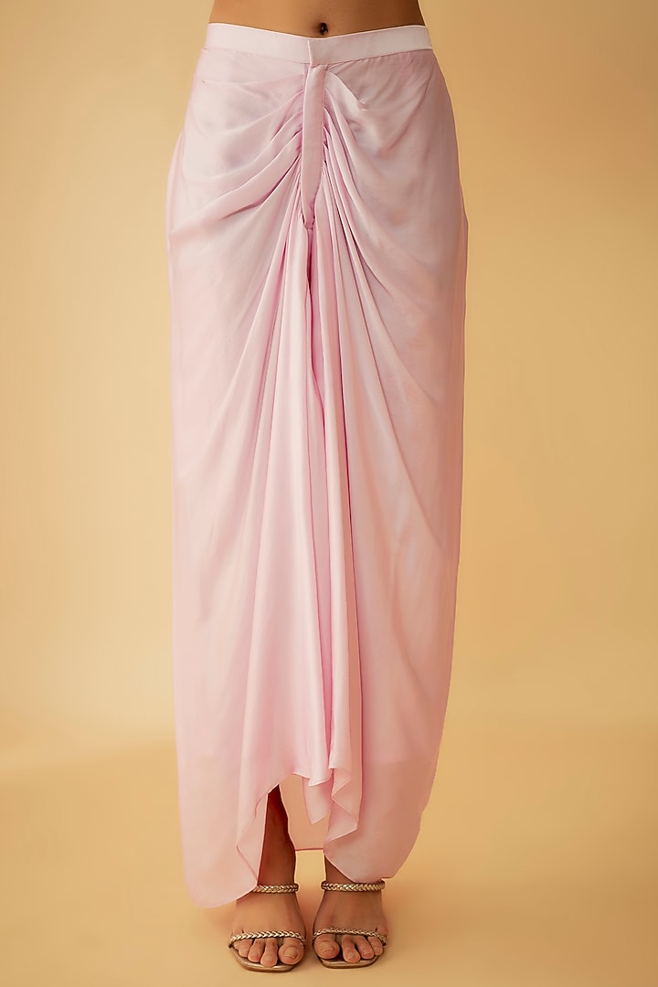Onion Pink Organza Thread Embroidered Kurta Set by 1999AD By Amita & Deepak at Pernia's Pop Up Shop
