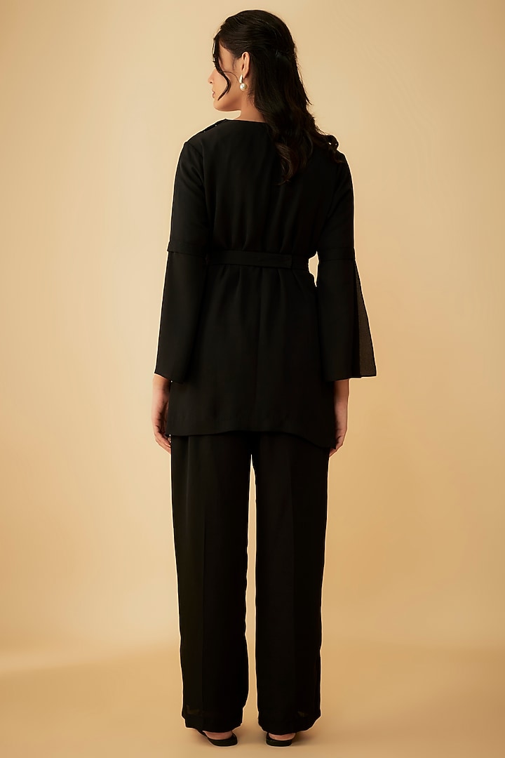 Black Georgette Co-Ord Set by 1999AD By Amita & Deepak at Pernia's Pop Up Shop