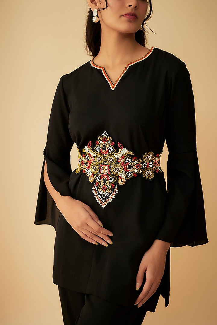 Black Georgette Co-Ord Set by 1999AD By Amita & Deepak at Pernia's Pop Up Shop