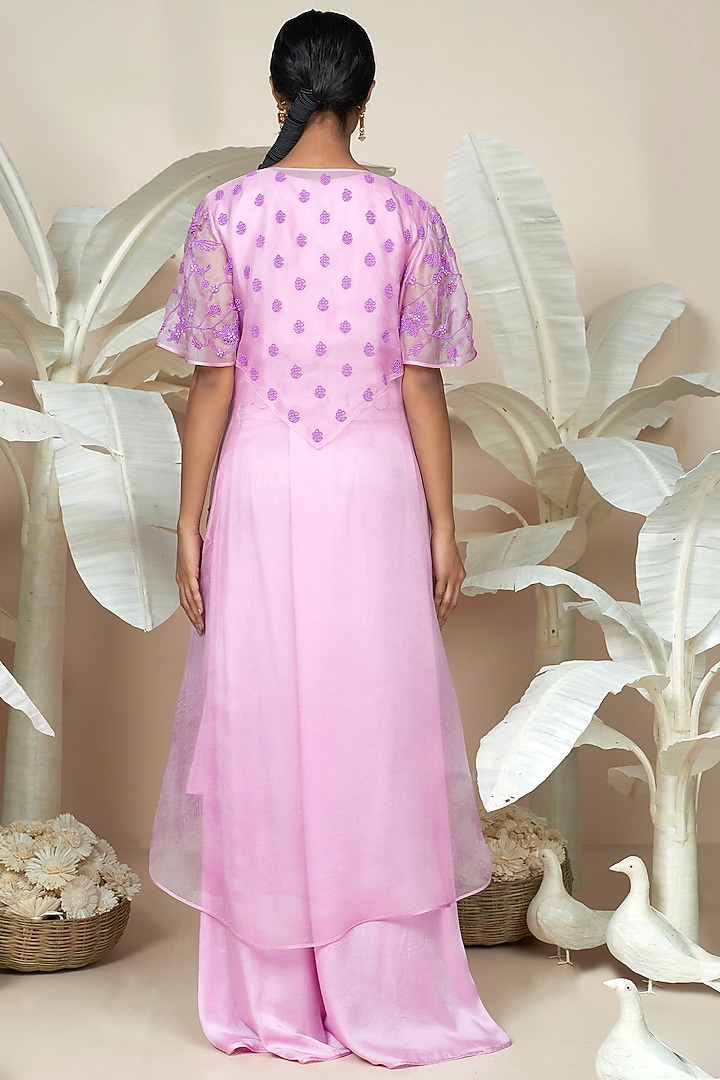 Pink Embroidered Jacket Set by 1999AD By Amita & Deepak at Pernia's Pop Up Shop