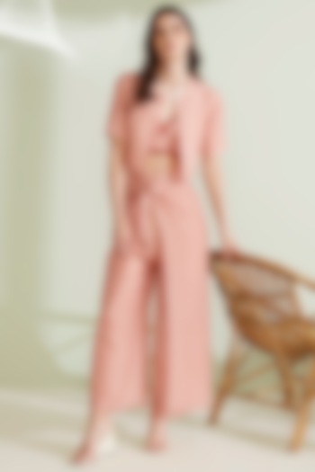 Peach Embellished Jacket Set by 1999AD By Amita & Deepak at Pernia's Pop Up Shop