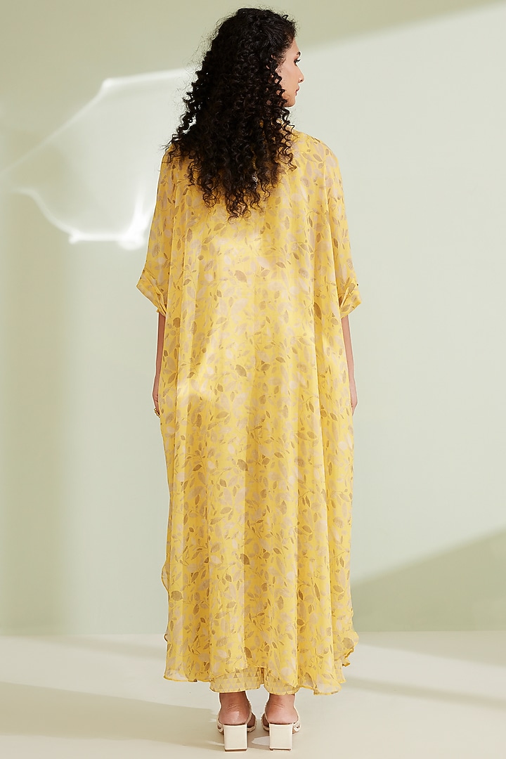 Yellow Embroidered Jacket Set by 1999AD By Amita & Deepak at Pernia's Pop Up Shop