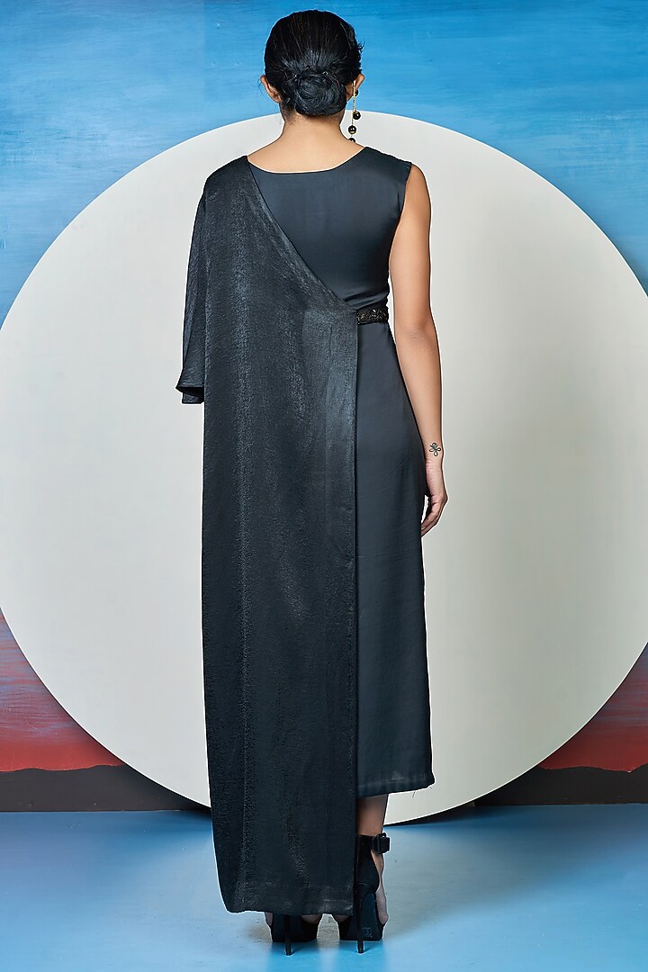Black Satin Jacket Summer Dress by 1999AD By Amita & Deepak at Pernia's Pop Up Shop