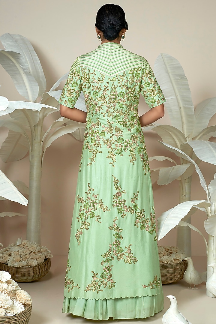 Nile Green Embroidered Jacket Set Design by 1999AD By Amita & Deepak at  Pernia's Pop Up Shop 2026