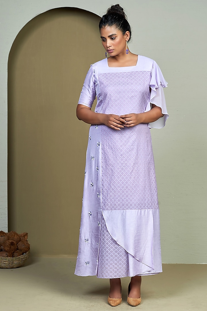 Lavender Silk Tunic by 1999AD By Amita & Deepak