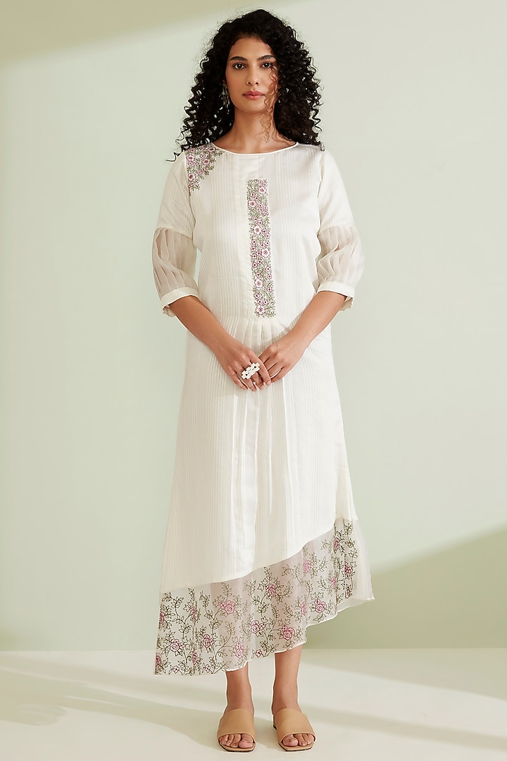 Ivory Embroidered Tunic by 1999AD By Amita & Deepak