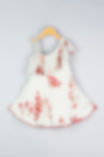 Mint Printed One-Shoulder Dress For Girls by Adah Kidswear