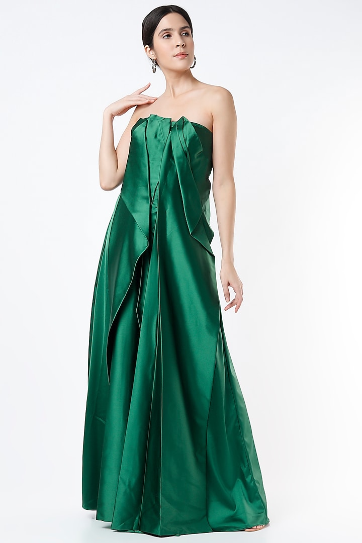 Emerald Green Pleated Dress by Ada Malik