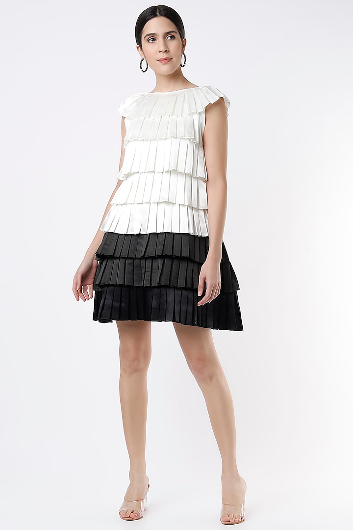 Black & White Pleated Dress by Ada Malik