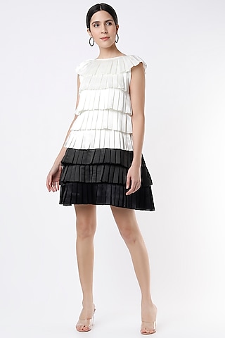 Black & White Pleated Dress by Ada Malik