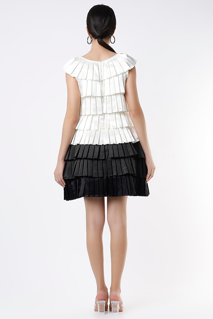 Black & White Pleated Vacation Dress by Ada Malik at Pernia's Pop Up Shop