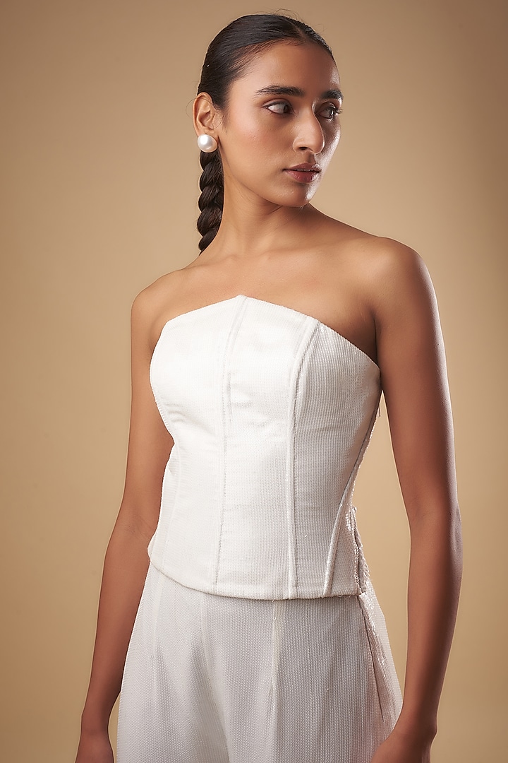 White Sequins Co-Ord Set by Ada Malik at Pernia's Pop Up Shop