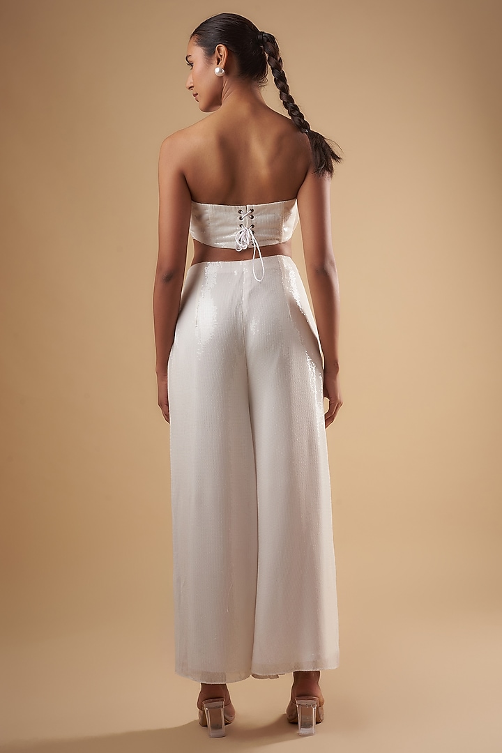 White Sequins Co-Ord Set by Ada Malik at Pernia's Pop Up Shop