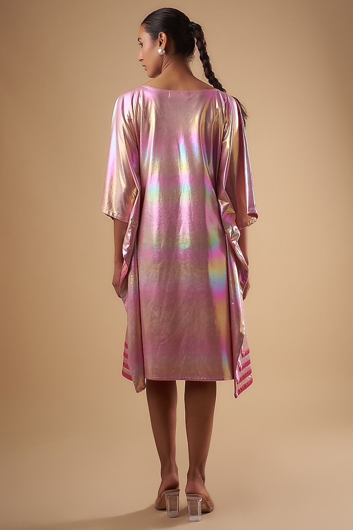 Pink Leather Holographic Summer Dress by Ada Malik at Pernia's Pop Up Shop