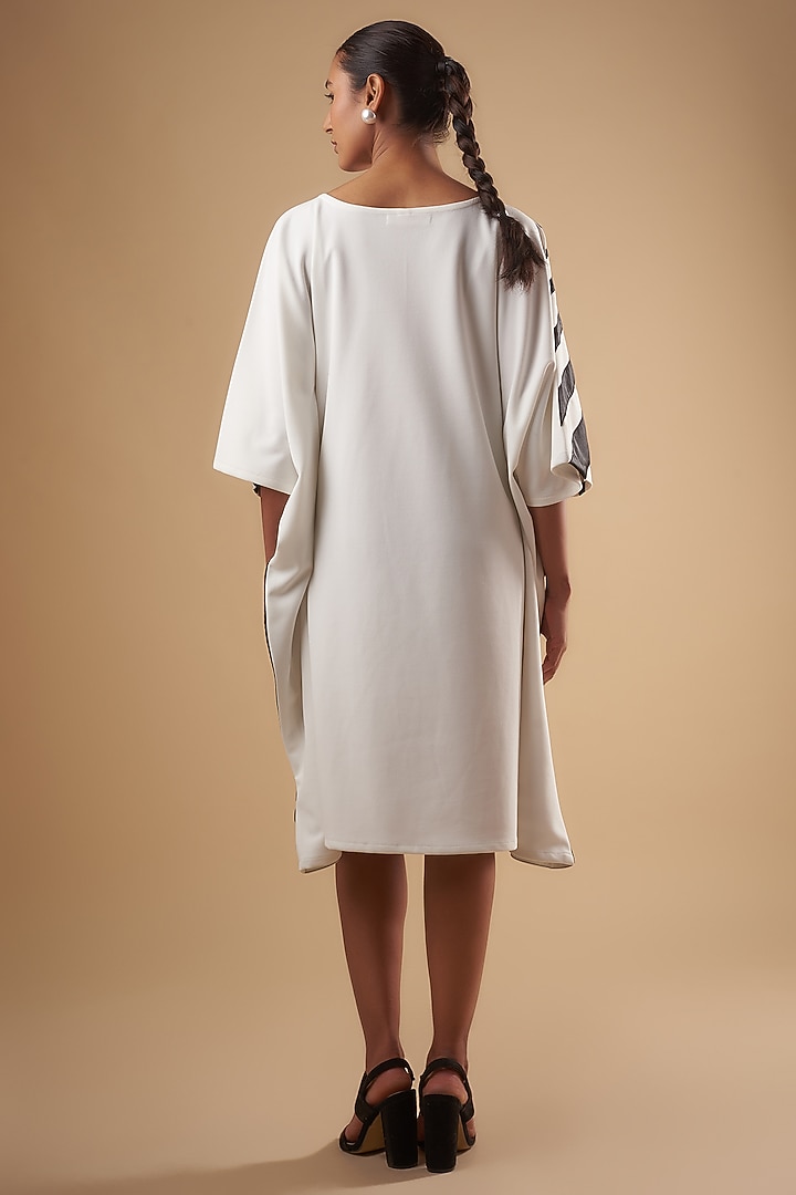 White & Black Neoprene Panelled Summer Dress by Ada Malik at Pernia's Pop Up Shop