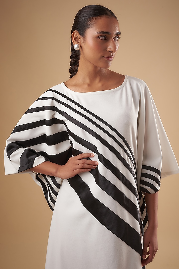 White & Black Neoprene Panelled Summer Dress by Ada Malik at Pernia's Pop Up Shop