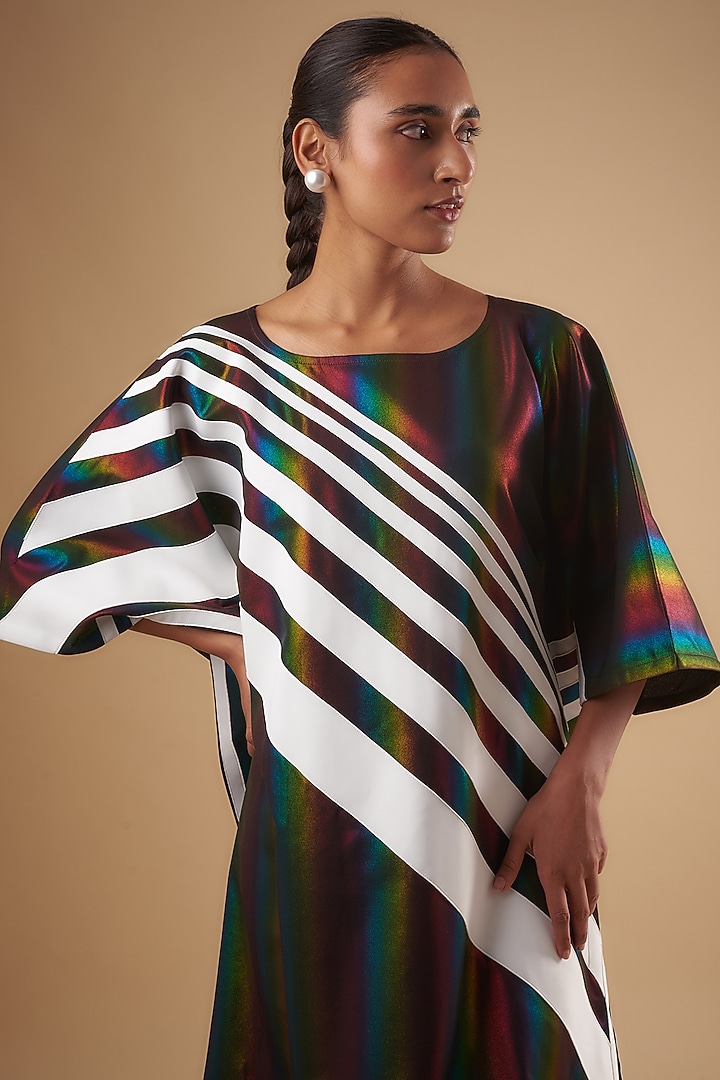 Multi-Colored Double Georgette Holographic Summer Dress by Ada Malik at Pernia's Pop Up Shop