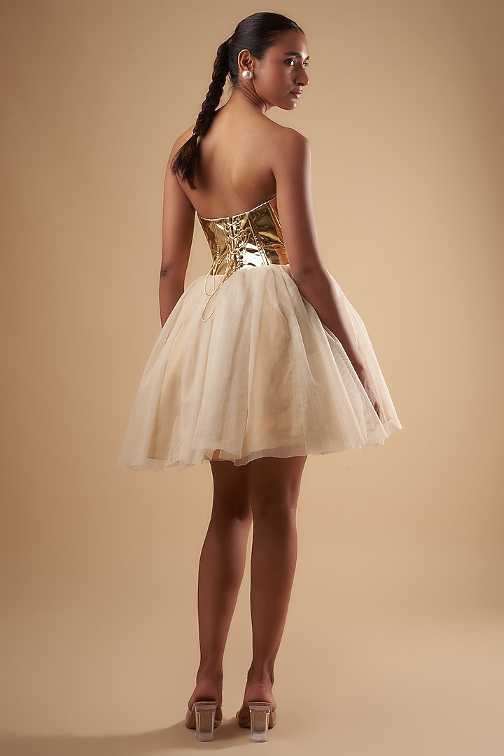 Golden Organza Ballerina Vacation Dress by Ada Malik at Pernia's Pop Up Shop