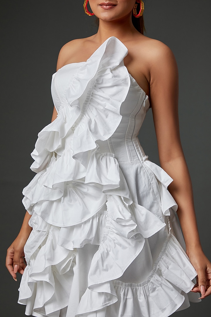 White Khadi Mini Vacation Dress by Ada Malik at Pernia's Pop Up Shop